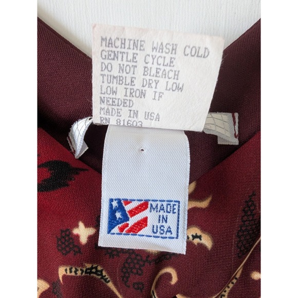 La Belle Vintage Babydoll Burgundy Asian Inspired Midi Dress Whimsigoth Size S - Picture 5 of 8